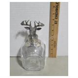 Decorative Liquor Bottle w/ Pewter Stag Stopper