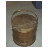 Large vintage wooden single handled storage