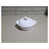 Pampered Chef White Ceramic 3 Cup Covered