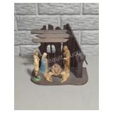 Wooden Nativity Scene Manger Set with