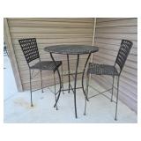 Three piece high top wicker patio dinette set