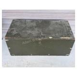 Vintage wooden military foot locker