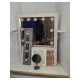 Custom lighted makeup mirror, vanity mirror and