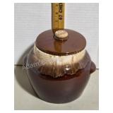 Vintage Kathy Kale brown drip glazed crock