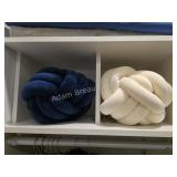 4 Navy and Cream Knot Pillows