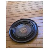Decorative dark wood 31 in wall clock