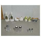 Lot Ceramic Glass Salt Pepper Shakers