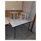 Set of 3 Custom Built Map Top Tables Square 2