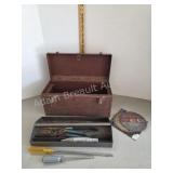 Vintage Craftsman metal tool box with contents