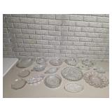 Large Lot 20 Pc Vintage Clear Pressed Glass