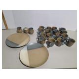 Sango Gold Dust Green Dinnerware Set 21 Pcs