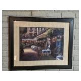 T C Chiu Framed Outdoor Cafe PaintingFramed