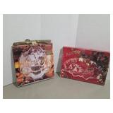 2 Vintage Christmas Crystal Plates in Original