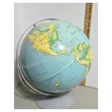 Nystrom Sculptural Relief 16in World Globe Gray