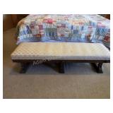 Traditional Vintage Wood Frame Woven Upholstered