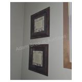 2 small ornate framed inspirational wall prints