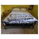 Modern Black Metal Scroll Queen Bed Frame
