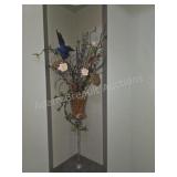 Decorative tall stemmed flower vase with faux