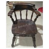 Vintage Dark Wood Spindle Back Armchair