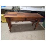 Oak Parquet Top Console Sofa Table Two