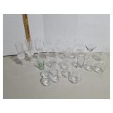 Assorted clear glassware