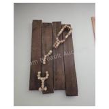 Decorative wooden and wine cork wall hanging