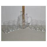Snow White Seven Dwarfs Glass Pitcher SetClear
