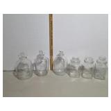 Lot of 7 Clear Glass Jugs CanistersTwo 1-gallon