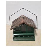 Rustic Metal Cottage Bird Feeder with Copper