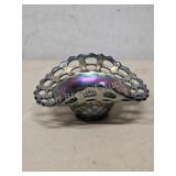 AMETHYST CARNIVAL GLASS BASKETWEAVE OPEN EDGE