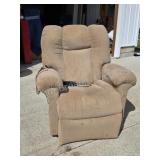 Electric Lift Chair. Tan fabric electric lift