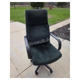Vintage Dark Green Corduroy Office Chair.