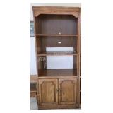 Vintage Oak Finish Two Door Base Open Shelf