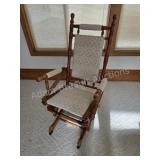 Vintage Upholstered Platform Glider Rocker. This
