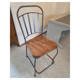 Vintage Metal and Wood Bar Height Stool. Classic