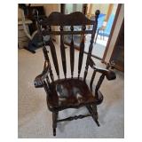 Vintage Oak Glider Rocker with Ottoman. This is a