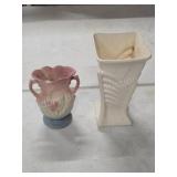 HULL POTTERY MAGNOLIA VASE AND MCCOY SQUARE