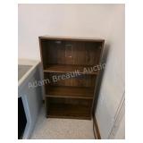 Vintage Brown 3-Shelf Bookcase. MDF bookcase with
