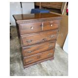 Vintage Wooden 5-Drawer Dresser. This is a solid