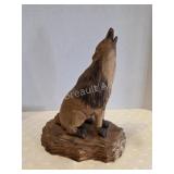 Ken Cole hand carved wooden wolf figurine