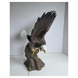 Hand painted bald eagle ceramic figurine