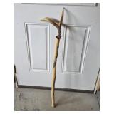 Custom made wooden walking cane with deer antler