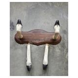 Custom made animal hoof wall hanging with solid