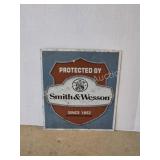 Smith and Wesson metal sign