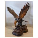 Ken Cole hand carved wooden eagle figurine