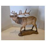 Ken Cole hand carved wooden elk figurine, right