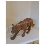 Ken Cole hand carved wooden mountain lion