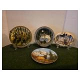 4 assorted wildlife theme collector plates
