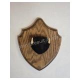 Whitetail deer antlers with custom wooden plaque