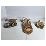 3 pcs resin decorative whitetail deer decor